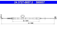 Cable de tracción, freno de estacionamiento 24.3727-0857.2 ATE