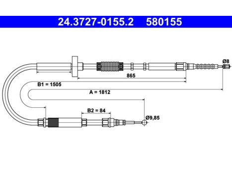 Cable del freno de mano 24.3727-0155.2 ATE