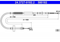 Cable del freno de mano 24.3727-0182.2 ATE