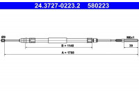 Cable del freno de mano 24.3727-0223.2 ATE