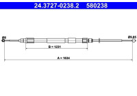 Cable del freno de mano 24.3727-0238.2 ATE