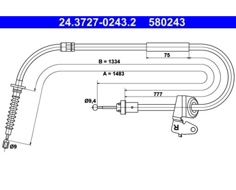 Cable del freno de mano 24.3727-0243.2 ATE