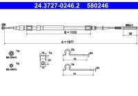 Cable del freno de mano 24.3727-0246.2 ATE