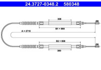 Cable del freno de mano 24.3727-0348.2 ATE