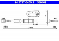 Cable del freno de mano 24.3727-0409.2 ATE