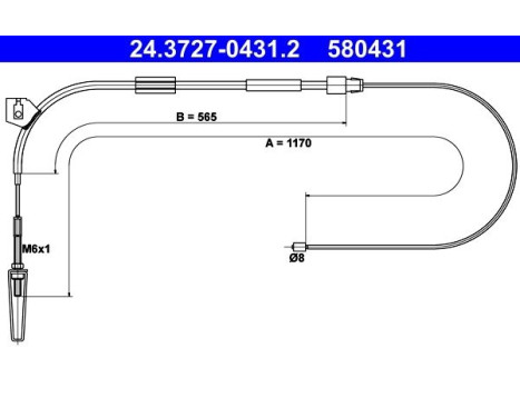 Cable del freno de mano 24.3727-0431.2 ATE