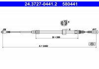 Cable del freno de mano 24.3727-0441.2 ATE