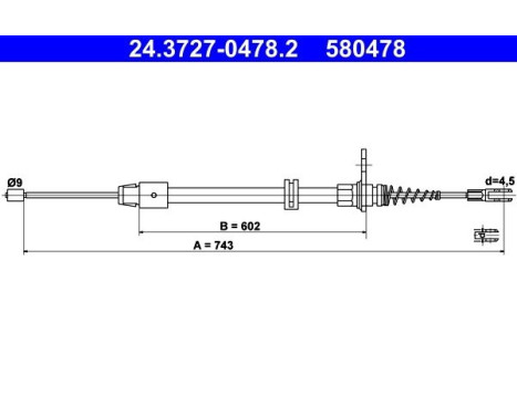 Cable del freno de mano 24.3727-0478.2 ATE