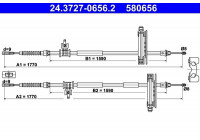 Cable del freno de mano 24.3727-0656.2 ATE