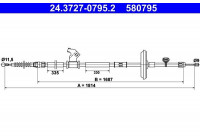 Cable del freno de mano 24.3727-0795.2 ATE