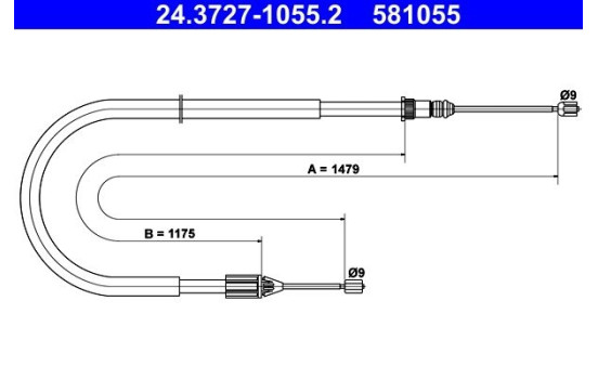 Cable del freno de mano 24.3727-1055.2 ATE