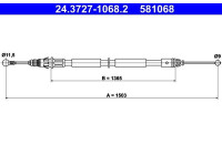 Cable del freno de mano 24.3727-1068.2 ATE