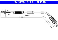 Cable del freno de mano 24.3727-1319.2 ATE