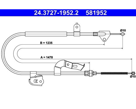 Cable del freno de mano 24.3727-1952.2 ATE