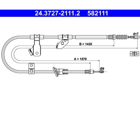 Cable del freno de mano 24.3727-2111.2 ATE