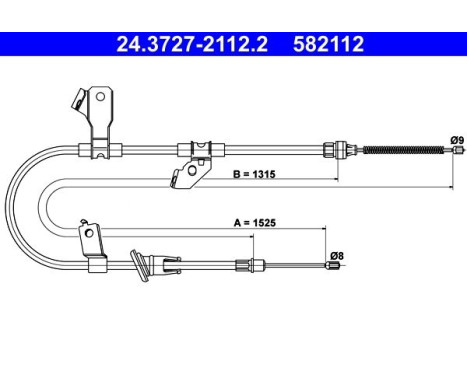 Cable del freno de mano 24.3727-2112.2 ATE