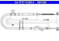 Cable del freno de mano 24.3727-3100.2 ATE