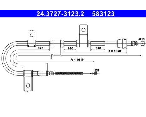 Cable del freno de mano 24.3727-3123.2 ATE