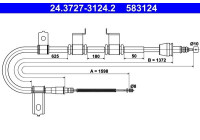Cable del freno de mano 24.3727-3124.2 ATE