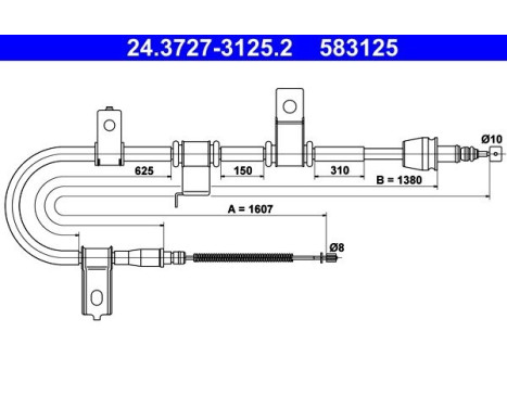 Cable del freno de mano 24.3727-3125.2 ATE