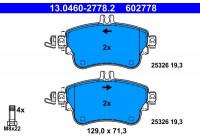 Juego de pastillas de freno 13.0460-2778.2 ATE