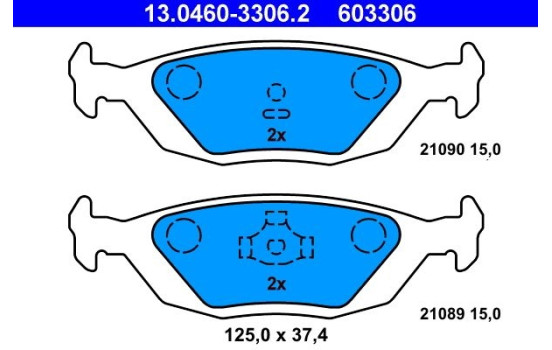Juego de pastillas de freno 13.0460-3306.2 ATE