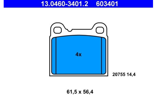 Juego de pastillas de freno 13.0460-3401.2 ATE, Imagen 2