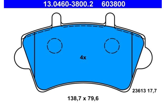 Juego de pastillas de freno 13.0460-3800.2 ATE, Imagen 2
