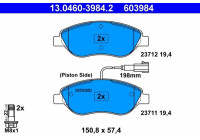 Juego de pastillas de freno 13.0460-3984.2 ATE