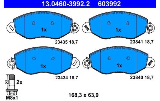 Juego de pastillas de freno 13.0460-3992.2 ATE
