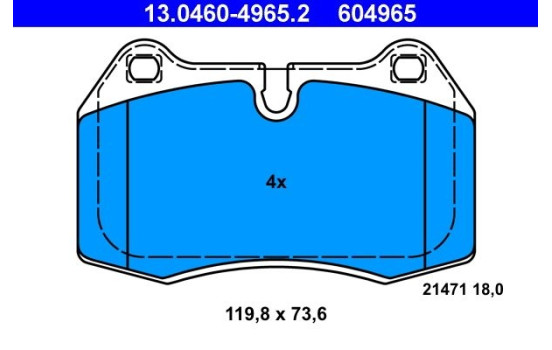 Juego de pastillas de freno 13.0460-4965.2 ATE, Imagen 2
