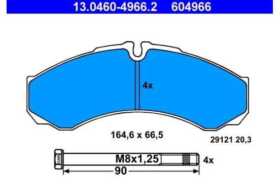 Juego de pastillas de freno 13.0460-4966.2 ATE, Imagen 2