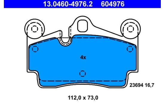 Juego de pastillas de freno 13.0460-4976.2 ATE, Imagen 2