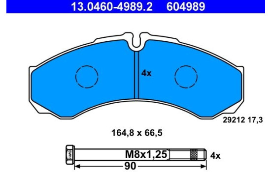 Juego de pastillas de freno 13.0460-4989.2 ATE, Imagen 2
