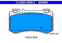 Juego de pastillas de freno 13.0460-4998.2 ATE
