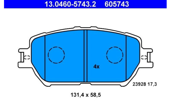 Juego de pastillas de freno 13.0460-5743.2 ATE, Imagen 2