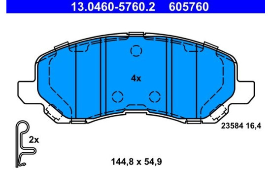 Juego de pastillas de freno 13.0460-5760.2 ATE, Imagen 2