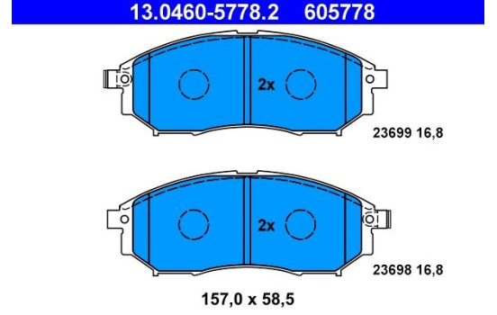 Juego de pastillas de freno 13.0460-5778.2 ATE, Imagen 2