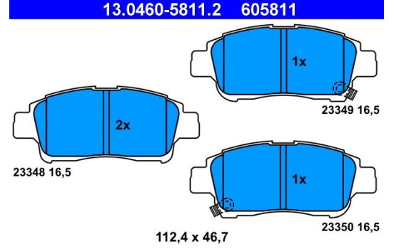 Juego de pastillas de freno 13.0460-5811.2 ATE, Imagen 2