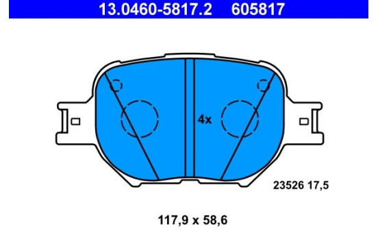 Juego de pastillas de freno 13.0460-5817.2 ATE, Imagen 2