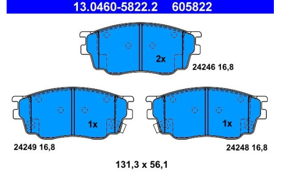 Juego de pastillas de freno 13.0460-5822.2 ATE, Imagen 2