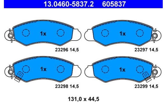 Juego de pastillas de freno 13.0460-5837.2 ATE, Imagen 2