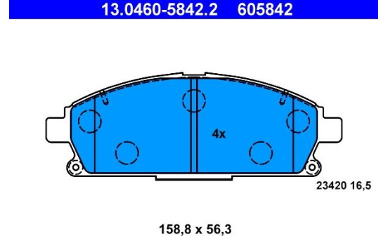 Juego de pastillas de freno 13.0460-5842.2 ATE, Imagen 2