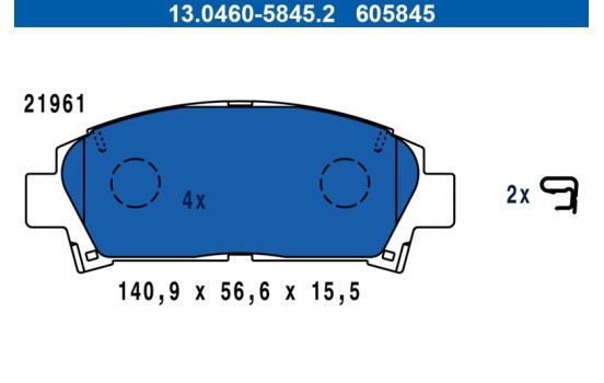 Juego de pastillas de freno 13.0460-5845.2 ATE, Imagen 3