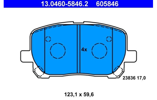 Juego de pastillas de freno 13.0460-5846.2 ATE, Imagen 2