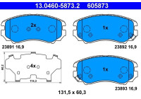 Juego de pastillas de freno 13.0460-5873.2 ATE