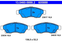 Juego de pastillas de freno 13.0460-5888.2 ATE