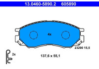 Juego de pastillas de freno 13.0460-5890.2 ATE