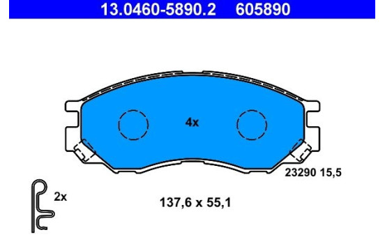 Juego de pastillas de freno 13.0460-5890.2 ATE