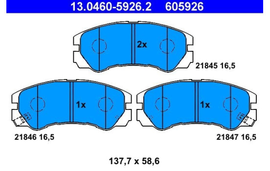 Juego de pastillas de freno 13.0460-5926.2 ATE